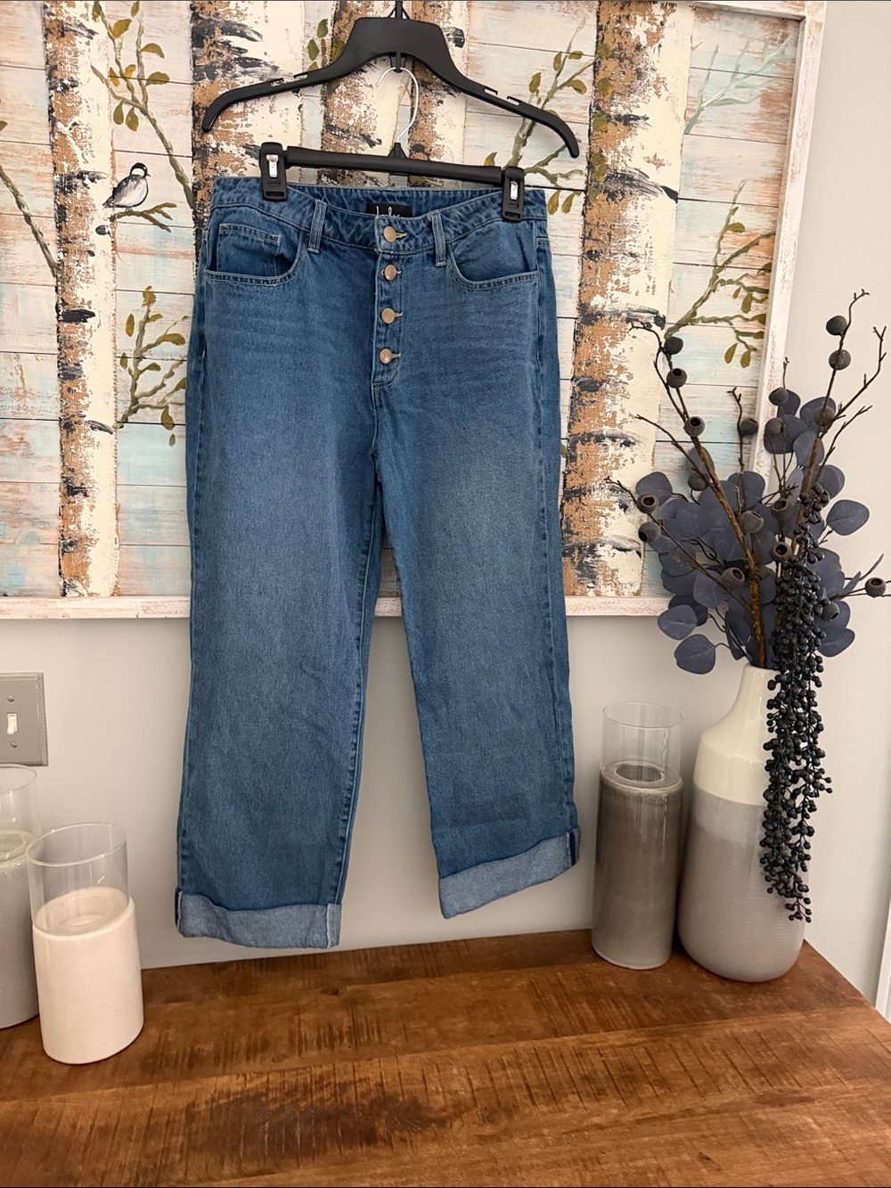 Lulu's Cropped Button-Fly Ankle Jeans - Blue